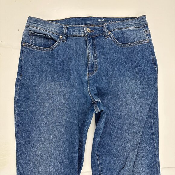 Studio By d&Co Bootcut Women's size 12 Dark Wash Blue Denim Jeans - Picture 2 of 5